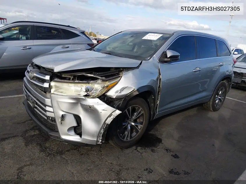 2017 TOYOTA HIGHLANDER VIN 5TDZARFH3HS027305 — фото 2