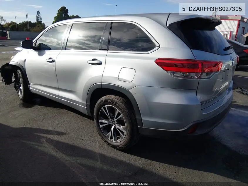2017 TOYOTA HIGHLANDER VIN 5TDZARFH3HS027305 — фото 3