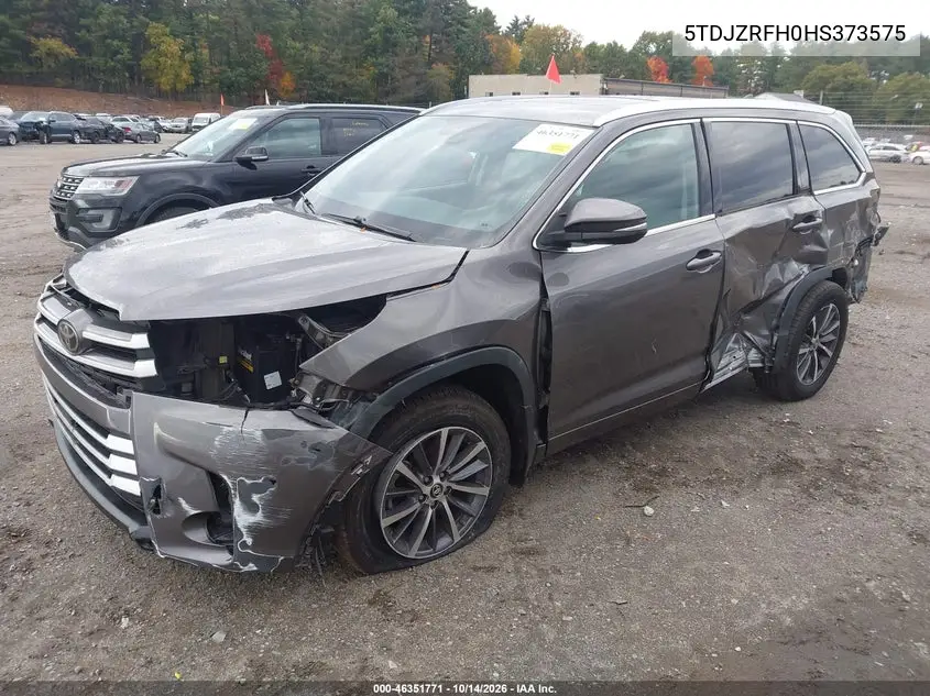 2017 TOYOTA HIGHLANDER VIN 5TDJZRFH0HS373575 — фото 2