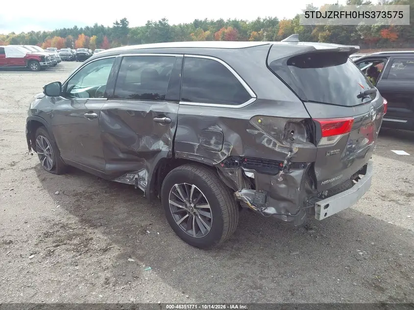 2017 TOYOTA HIGHLANDER VIN 5TDJZRFH0HS373575 — фото 3