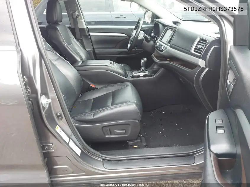 2017 TOYOTA HIGHLANDER VIN 5TDJZRFH0HS373575 — фото 5