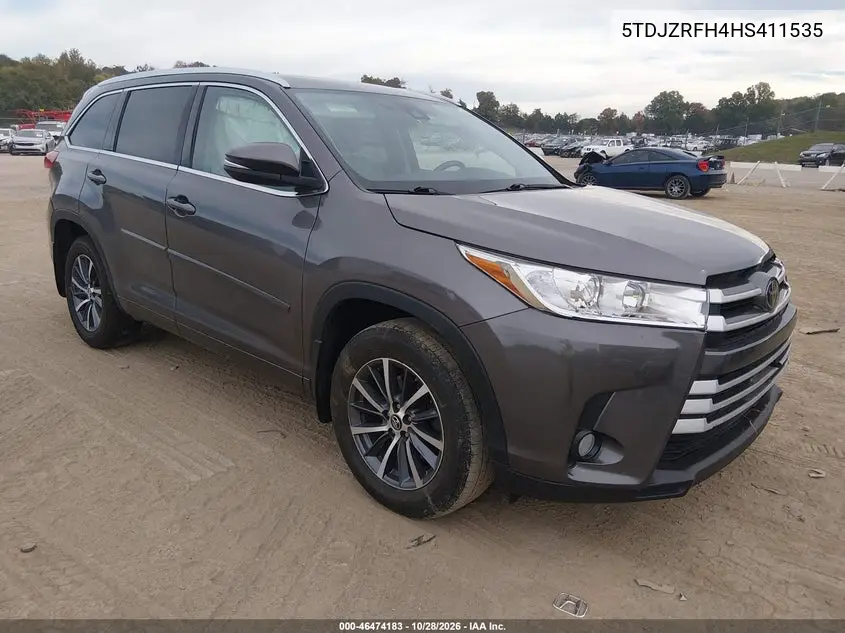 TOYOTA HIGHLANDER 2017, VIN 5TDJZRFH4HS411535