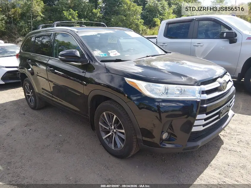 TOYOTA HIGHLANDER 2018, VIN 5TDJZRFH3JS856516