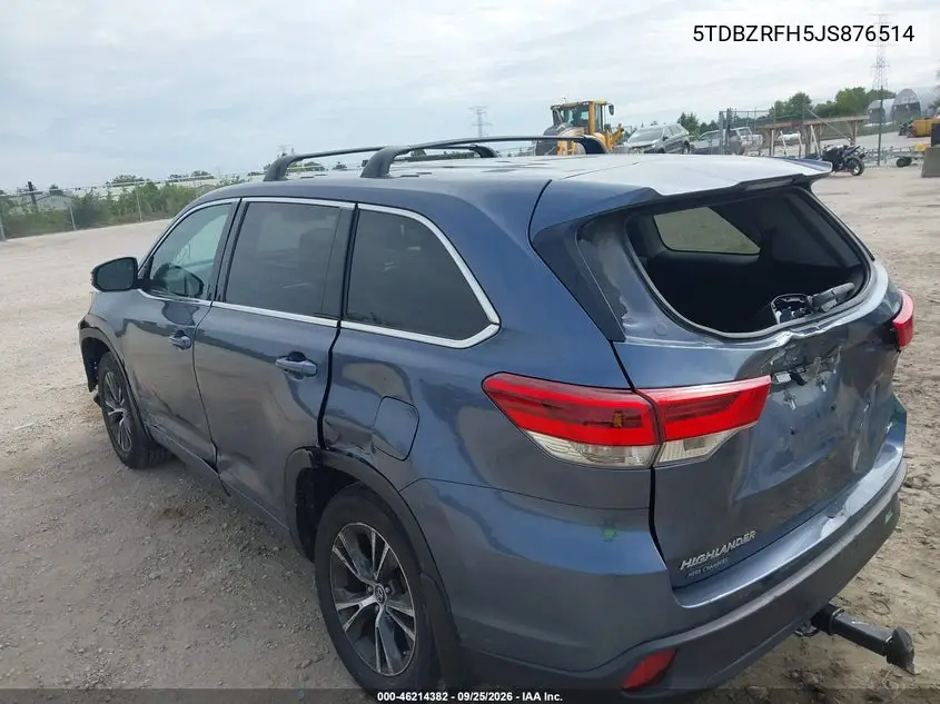 2018 TOYOTA HIGHLANDER VIN 5TDBZRFH5JS876514 — фото 3