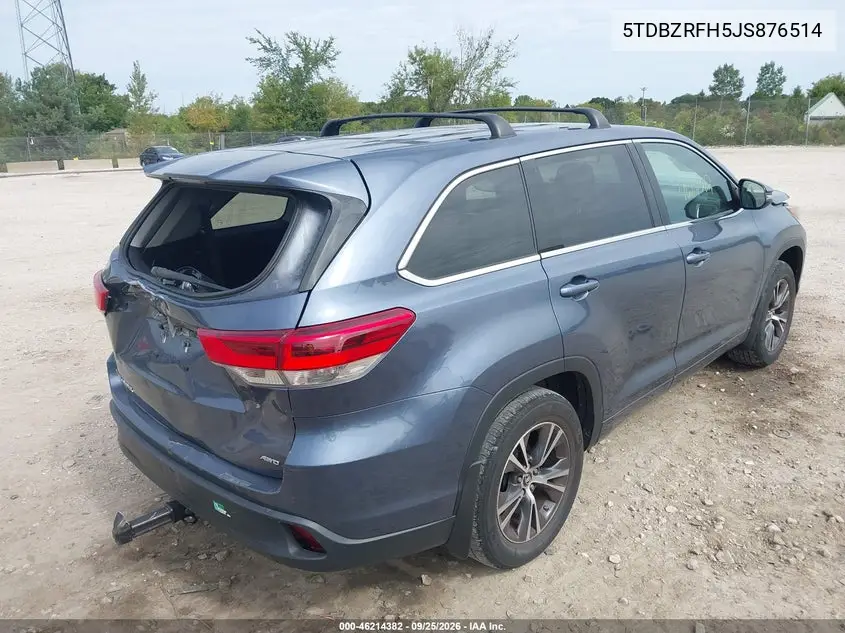 2018 TOYOTA HIGHLANDER VIN 5TDBZRFH5JS876514 — фото 4