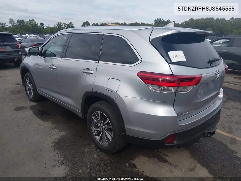 2018 TOYOTA HIGHLANDER VIN 5TDKZRFH8JS545555 — фото 3