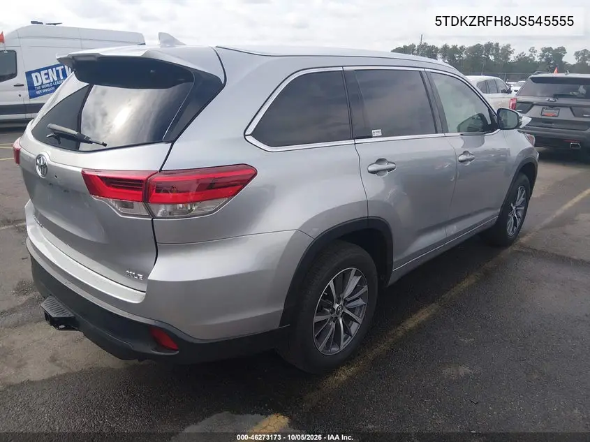 2018 TOYOTA HIGHLANDER VIN 5TDKZRFH8JS545555 — фото 4