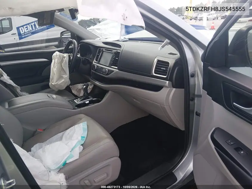 2018 TOYOTA HIGHLANDER VIN 5TDKZRFH8JS545555 — фото 5