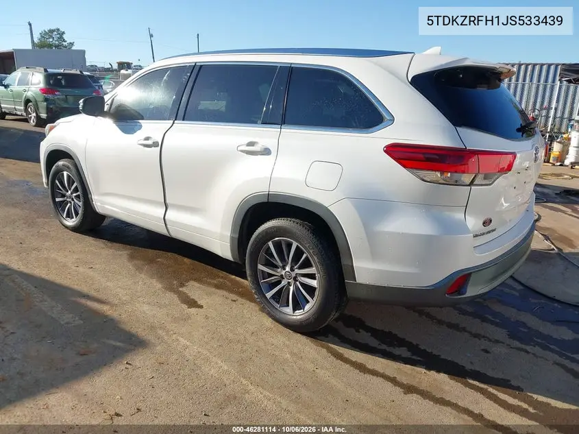2018 TOYOTA HIGHLANDER VIN 5TDKZRFH1JS533439 — фото 3