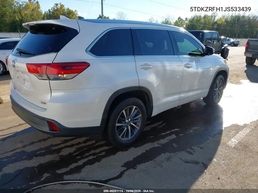 2018 TOYOTA HIGHLANDER VIN 5TDKZRFH1JS533439 — фото 4