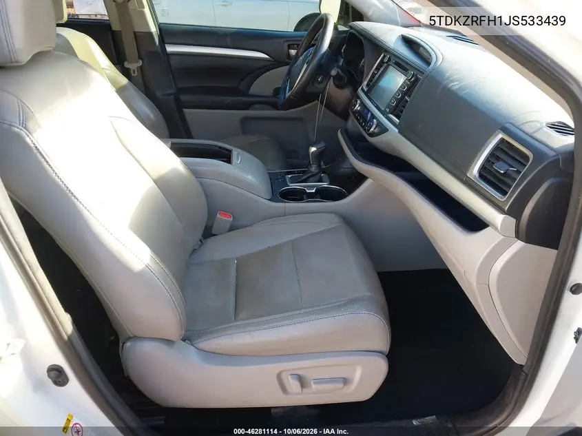 2018 TOYOTA HIGHLANDER VIN 5TDKZRFH1JS533439 — фото 5