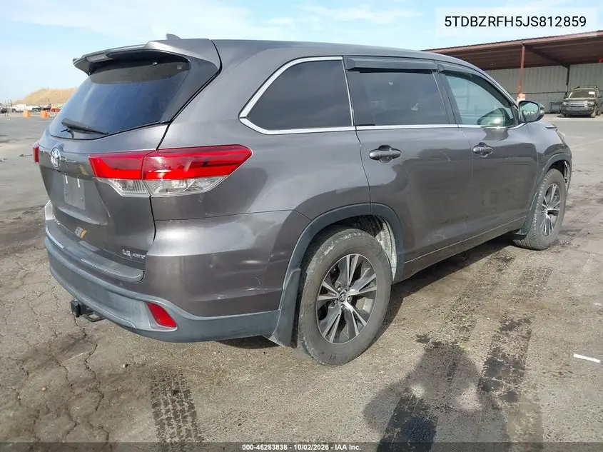 2018 TOYOTA HIGHLANDER VIN 5TDBZRFH5JS812859 — фото 4