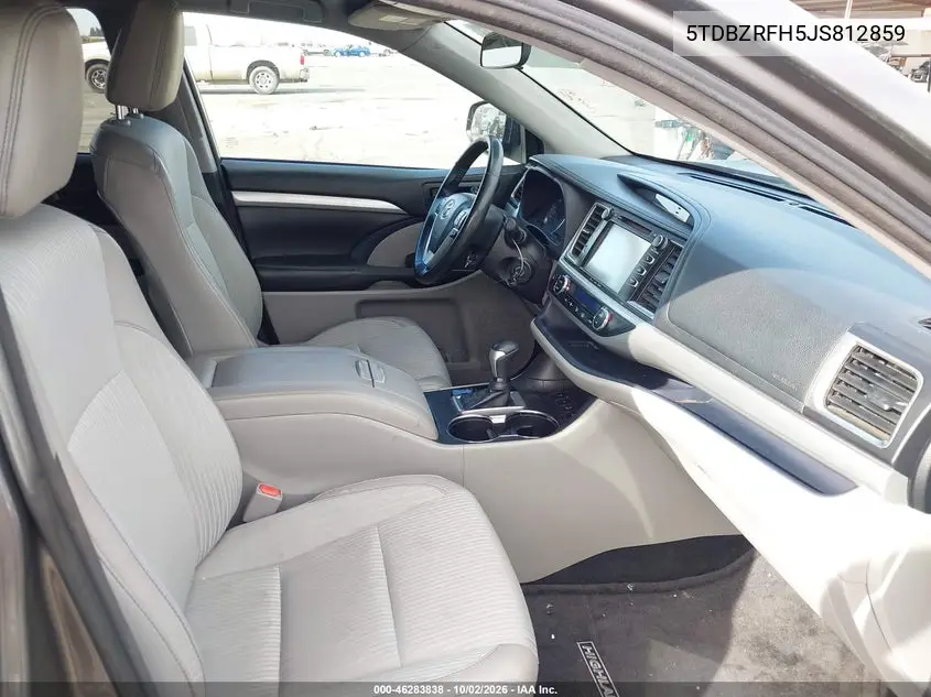2018 TOYOTA HIGHLANDER VIN 5TDBZRFH5JS812859 — фото 5