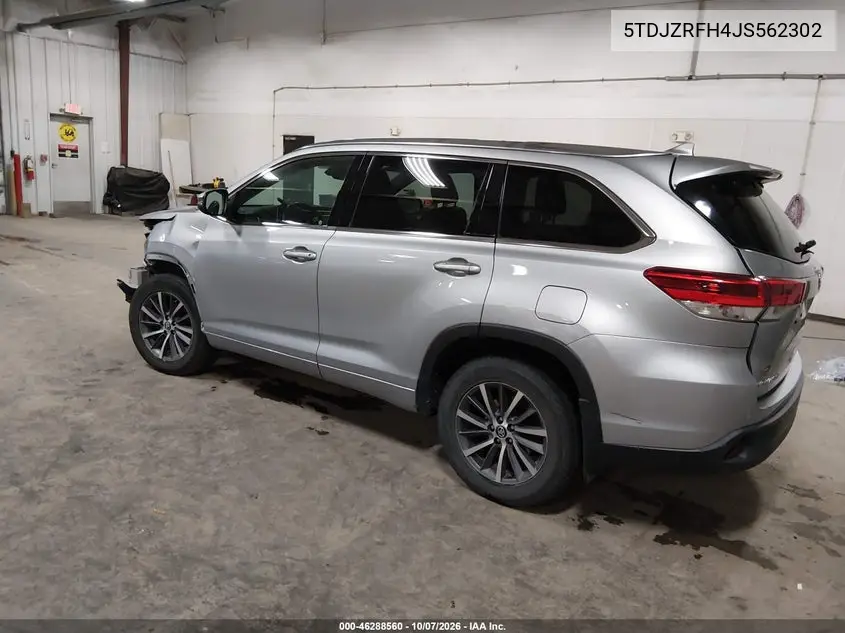 2018 TOYOTA HIGHLANDER VIN 5TDJZRFH4JS562302 — фото 3