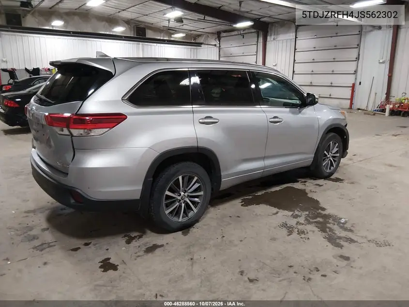 2018 TOYOTA HIGHLANDER VIN 5TDJZRFH4JS562302 — фото 4