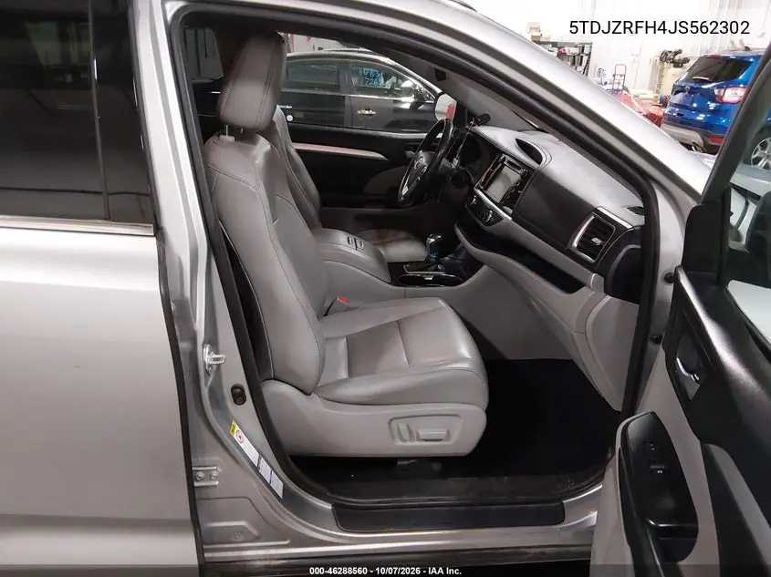 2018 TOYOTA HIGHLANDER VIN 5TDJZRFH4JS562302 — фото 5