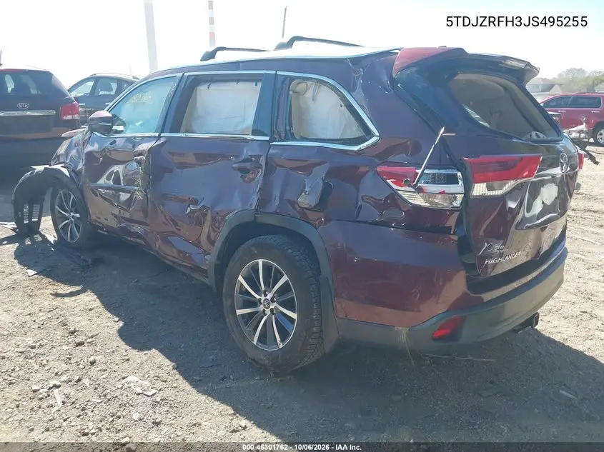 2018 TOYOTA HIGHLANDER VIN 5TDJZRFH3JS495255 — фото 3