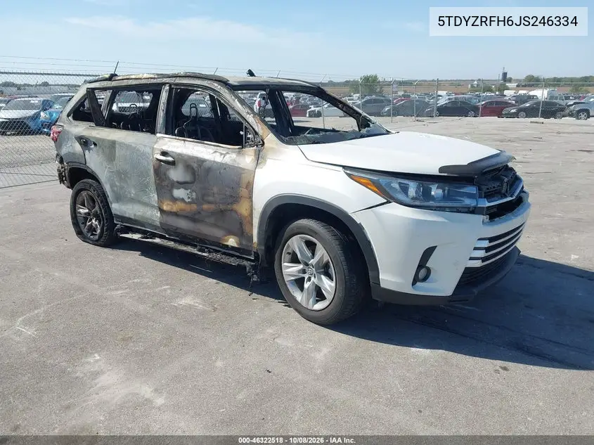 TOYOTA HIGHLANDER 2018, VIN 5TDYZRFH6JS246334