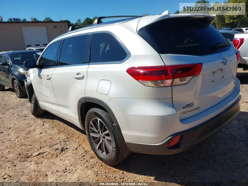 2018 TOYOTA HIGHLANDER VIN 5TDJZRFH9JS543969 — фото 3