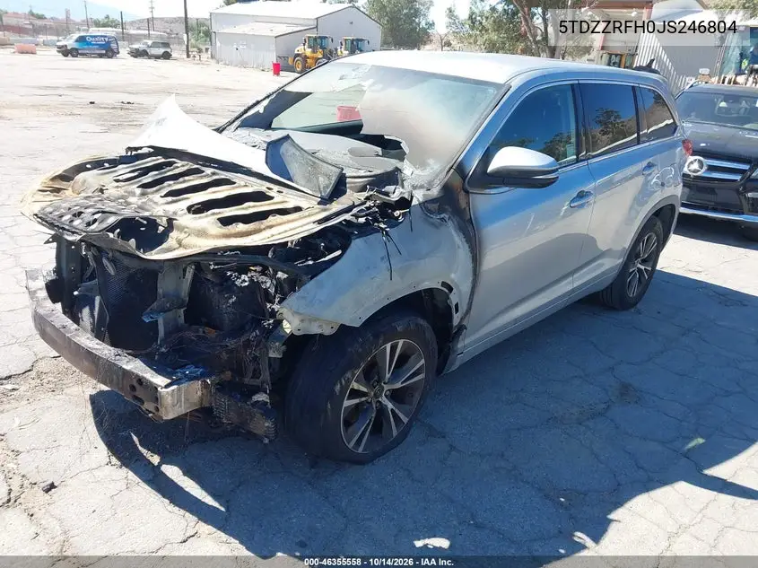 2018 TOYOTA HIGHLANDER VIN 5TDZZRFH0JS246804 — фото 2