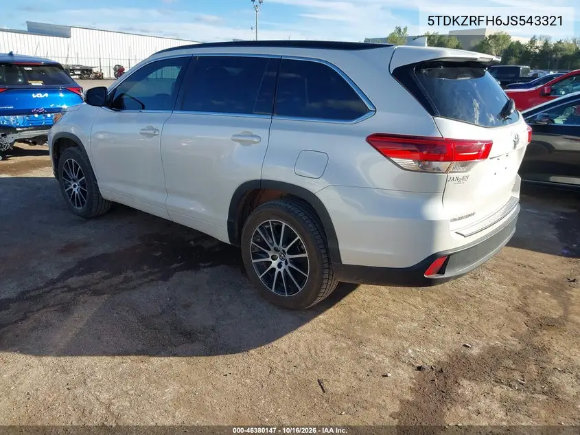 2018 TOYOTA HIGHLANDER VIN 5TDKZRFH6JS543321 — фото 3