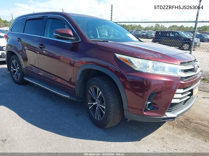 TOYOTA HIGHLANDER 2018, VIN 5TDZZRFH5JS263064