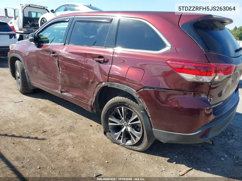 2018 TOYOTA HIGHLANDER VIN 5TDZZRFH5JS263064 — фото 3