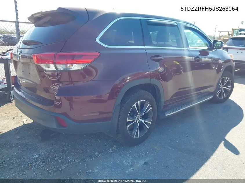 2018 TOYOTA HIGHLANDER VIN 5TDZZRFH5JS263064 — фото 4