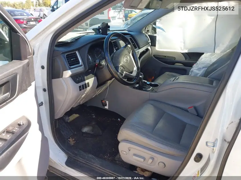 2018 TOYOTA HIGHLANDER VIN 5TDJZRFHXJS525612 — фото 5
