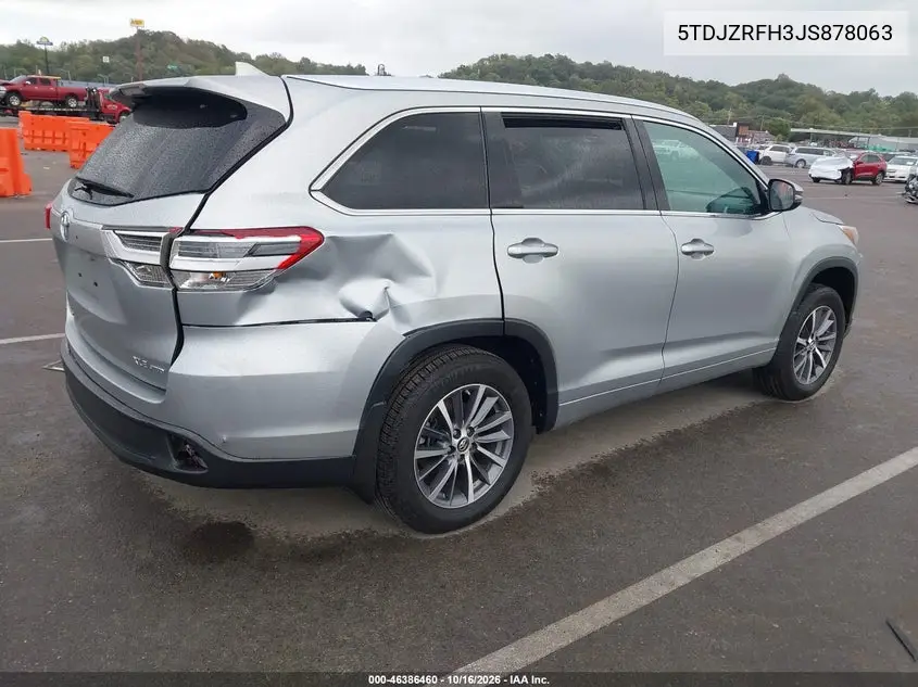 2018 TOYOTA HIGHLANDER VIN 5TDJZRFH3JS878063 — фото 4