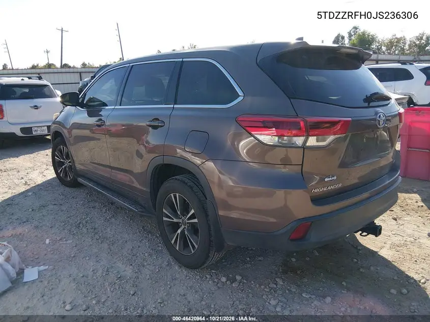 2018 TOYOTA HIGHLANDER VIN 5TDZZRFH0JS236306 — фото 3