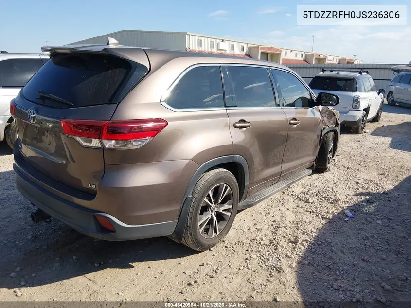 2018 TOYOTA HIGHLANDER VIN 5TDZZRFH0JS236306 — фото 4