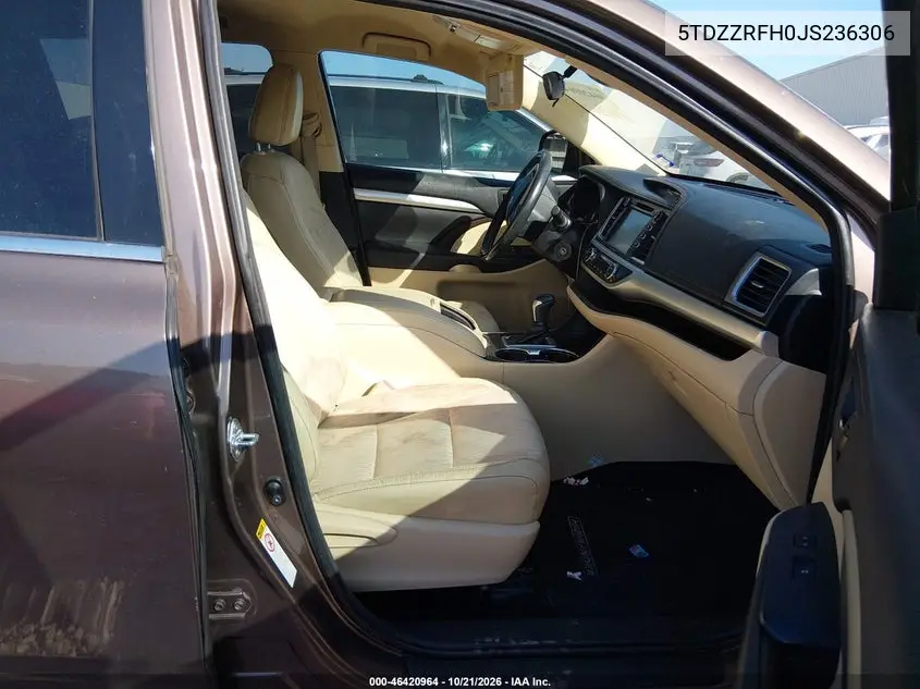 2018 TOYOTA HIGHLANDER VIN 5TDZZRFH0JS236306 — фото 5