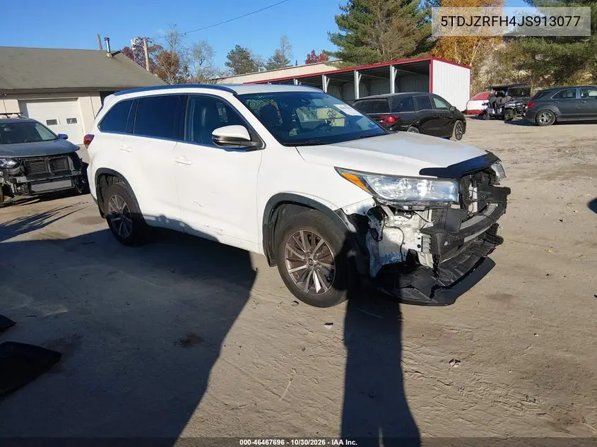TOYOTA HIGHLANDER 2018, VIN 5TDJZRFH4JS913077