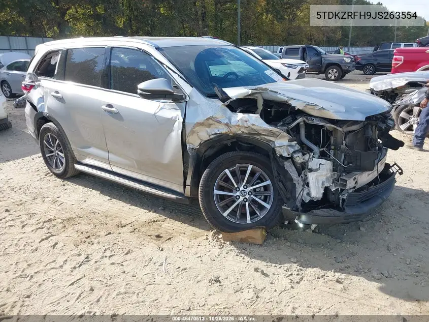 TOYOTA HIGHLANDER 2018, VIN 5TDKZRFH9JS263554