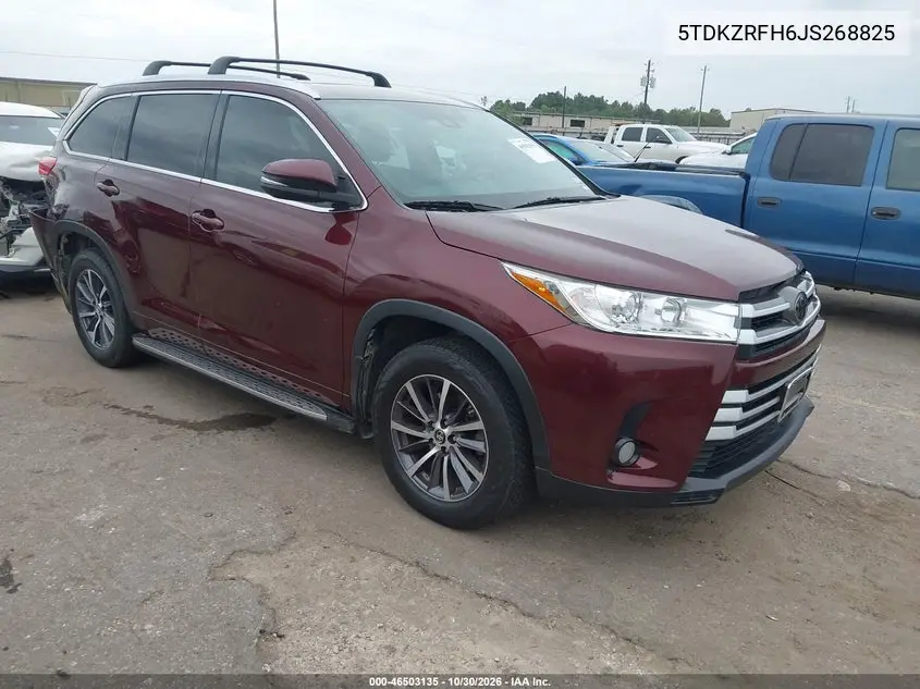 TOYOTA HIGHLANDER 2018, VIN 5TDKZRFH6JS268825