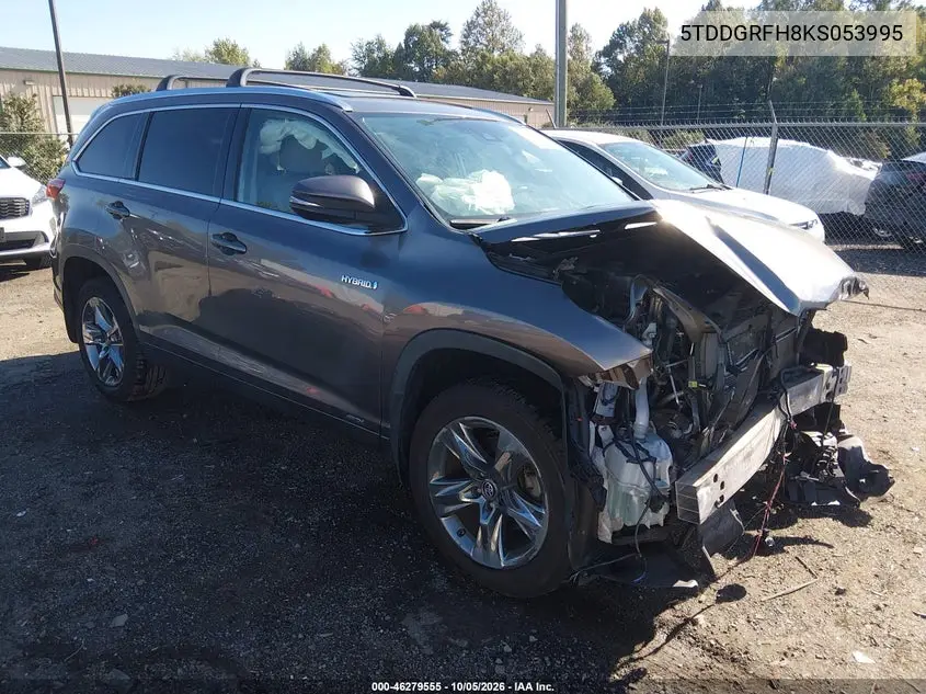 TOYOTA HIGHLANDER 2019, VIN 5TDDGRFH8KS053995