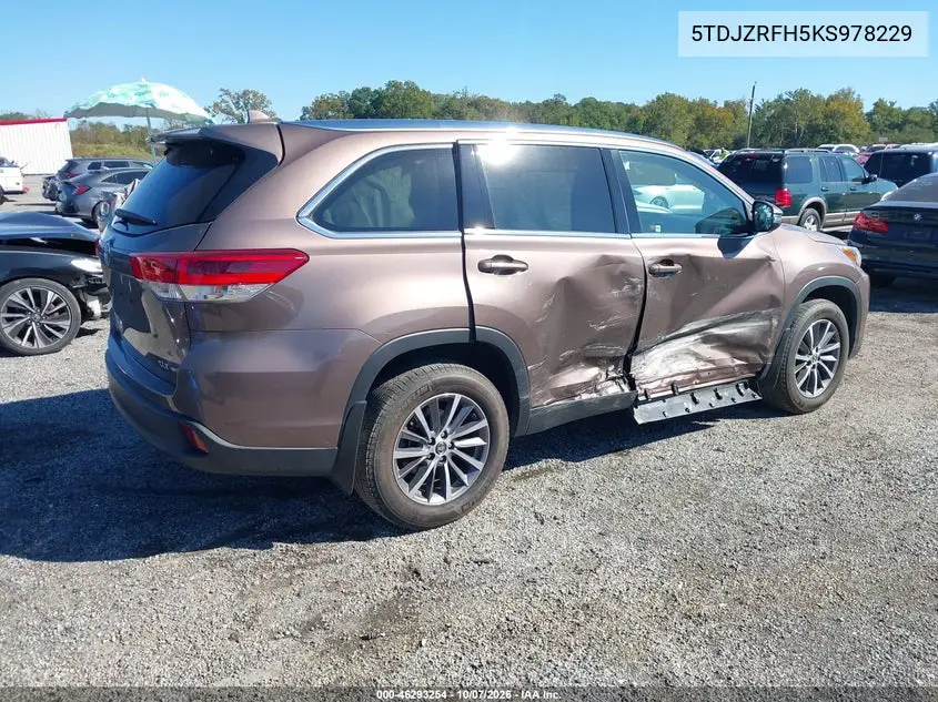 2019 TOYOTA HIGHLANDER VIN 5TDJZRFH5KS978229 — фото 4