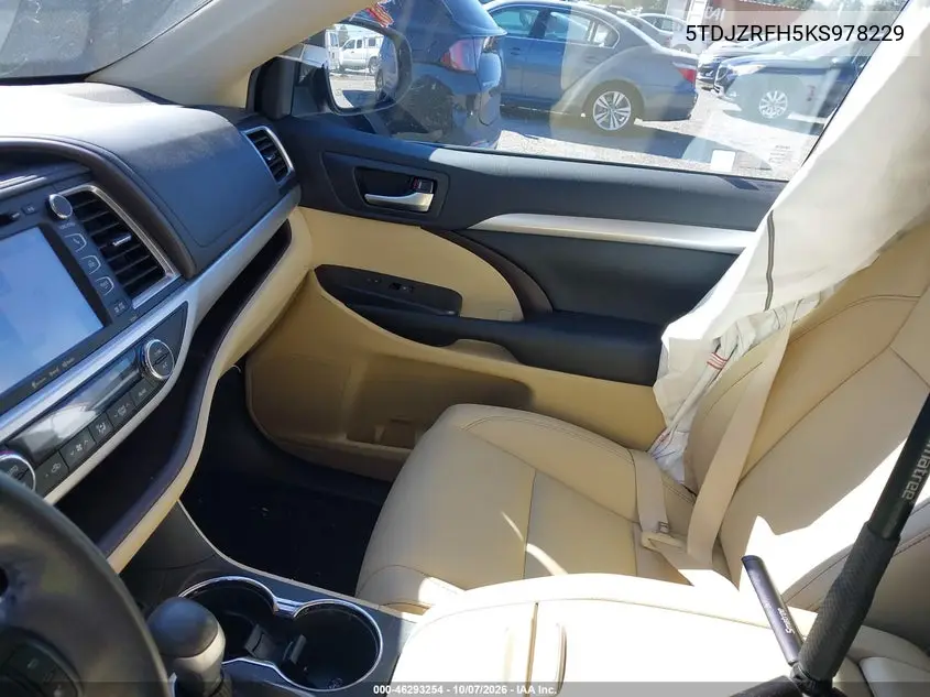 2019 TOYOTA HIGHLANDER VIN 5TDJZRFH5KS978229 — фото 5