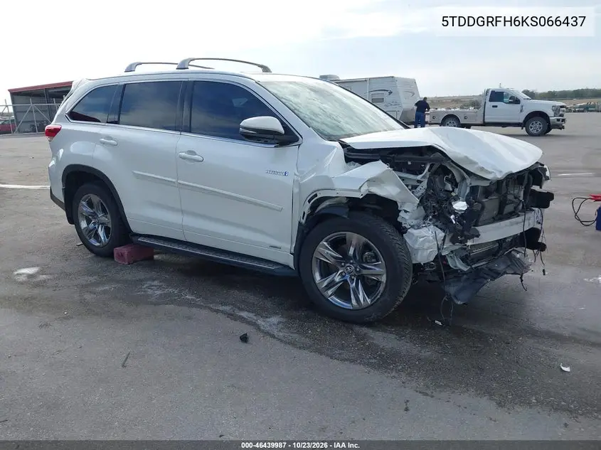 TOYOTA HIGHLANDER 2019, VIN 5TDDGRFH6KS066437