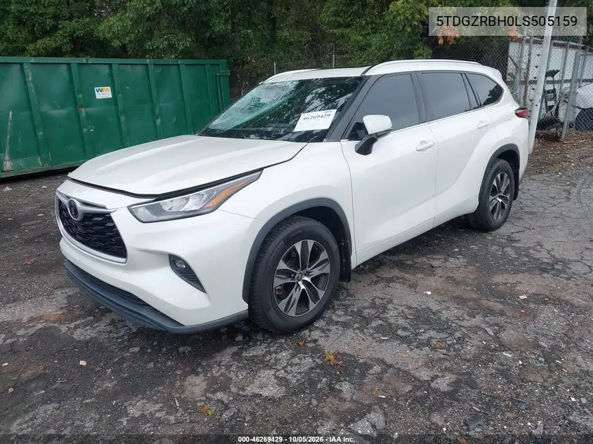2020 TOYOTA HIGHLANDER VIN 5TDGZRBH0LS505159 — фото 2
