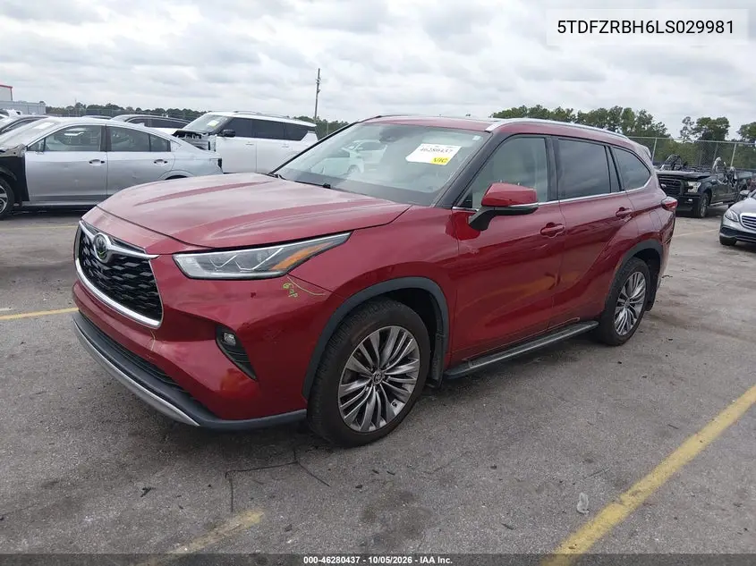 2020 TOYOTA HIGHLANDER VIN 5TDFZRBH6LS029981 — фото 2
