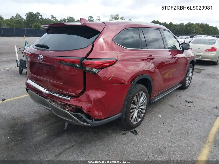 2020 TOYOTA HIGHLANDER VIN 5TDFZRBH6LS029981 — фото 4