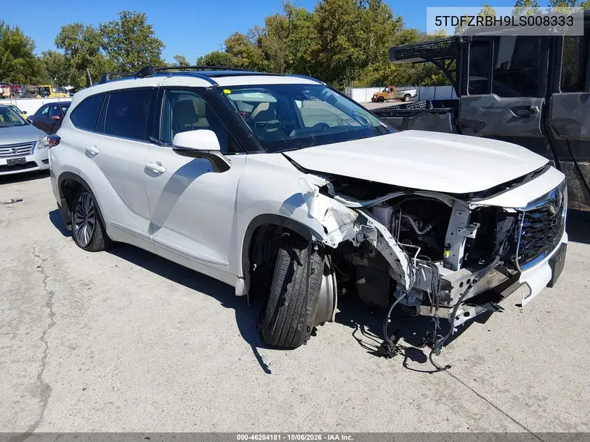 TOYOTA HIGHLANDER 2020, VIN 5TDFZRBH9LS008333