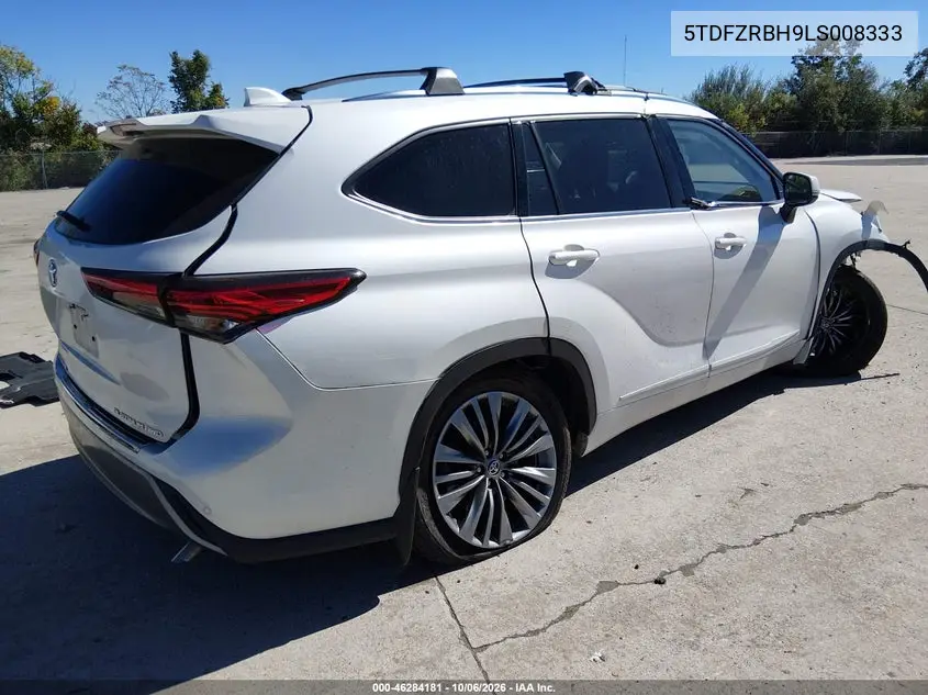2020 TOYOTA HIGHLANDER VIN 5TDFZRBH9LS008333 — фото 4