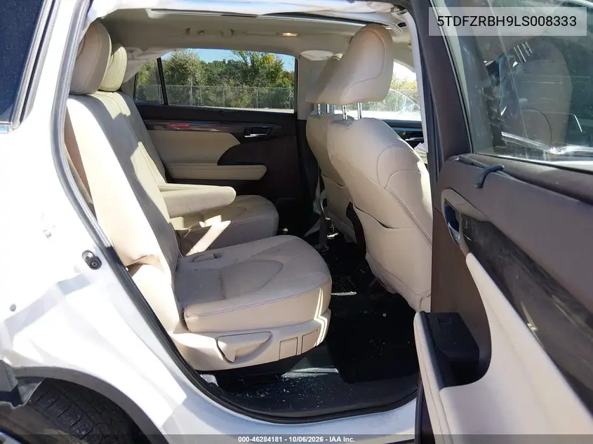 2020 TOYOTA HIGHLANDER VIN 5TDFZRBH9LS008333 — фото 8