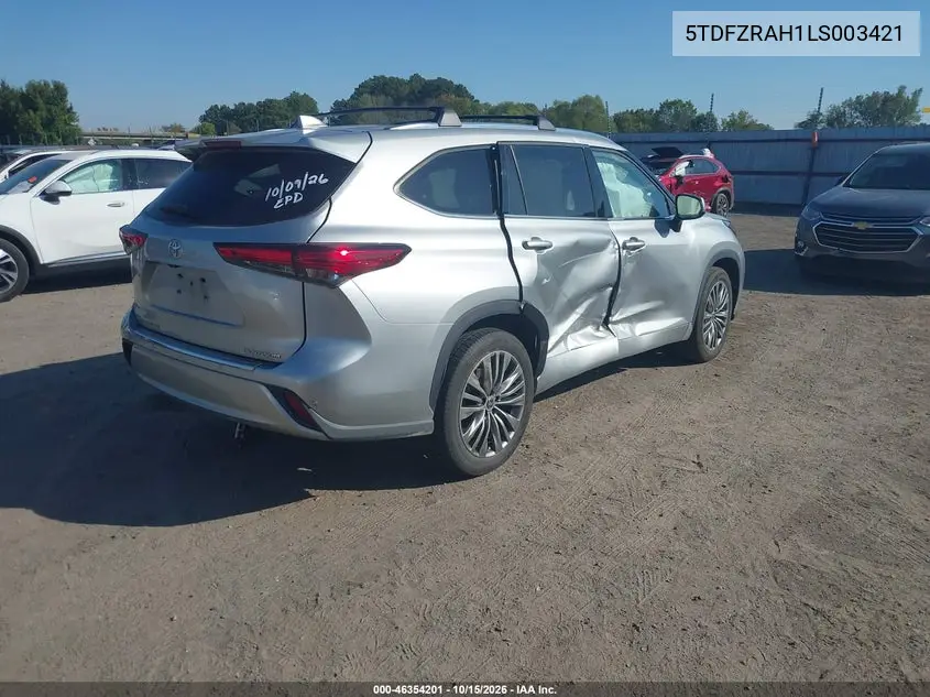 2020 TOYOTA HIGHLANDER VIN 5TDFZRAH1LS003421 — фото 4