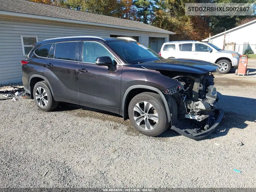 TOYOTA HIGHLANDER 2020, VIN 5TDGZRBHXLS002867