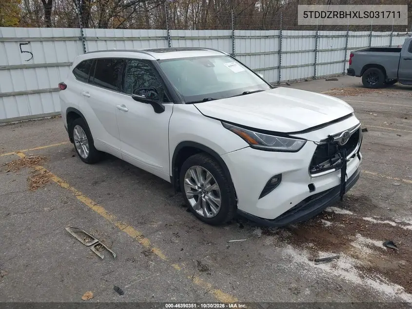 TOYOTA HIGHLANDER 2020, VIN 5TDDZRBHXLS031711