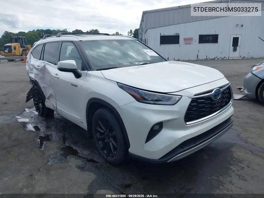 TOYOTA HIGHLANDER 2021, VIN 5TDEBRCH3MS033275